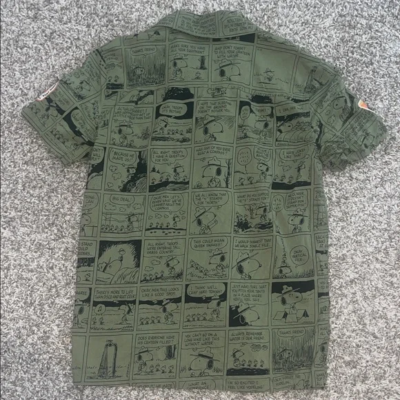 Peanuts Olive Comic Print Men's Shirt size small beagle scout - Picture 13 of 13